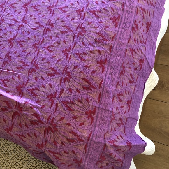 Indian block print cotton coverlet or throw - amazing amethyst colour - Picture 2 of 6